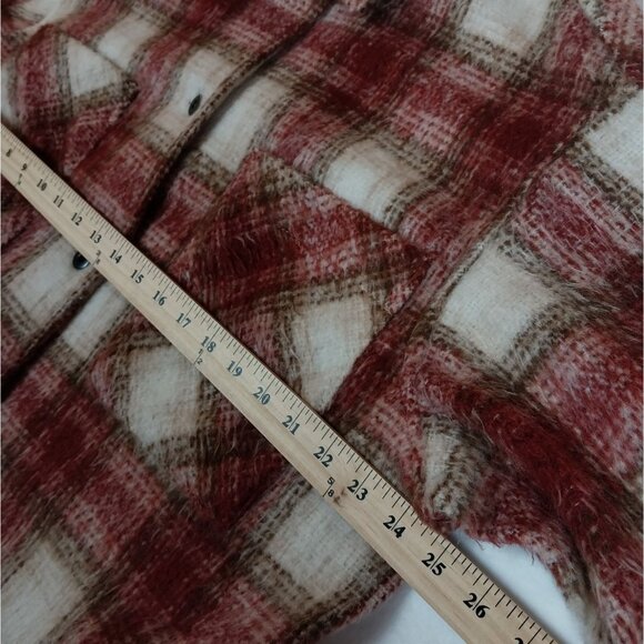 ZARA Shacket Womens Medium Red/Pink/Brown Checkered Overshirt - Picture 13 of 13
